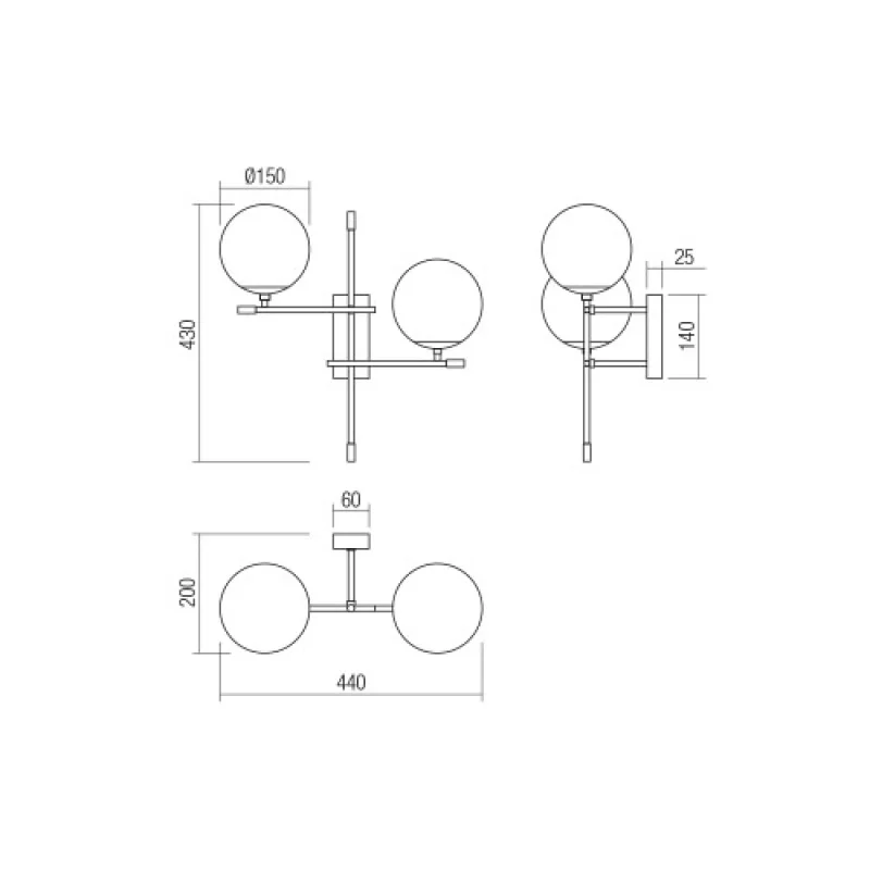 Essential 01-2947 – Smarter аплик в матово черен, 2X28W, IP20