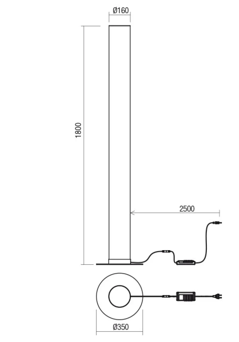 Pilon 01-3012 – REDO LED floor lamp in matt white, 1x57W, 3000K, IP20