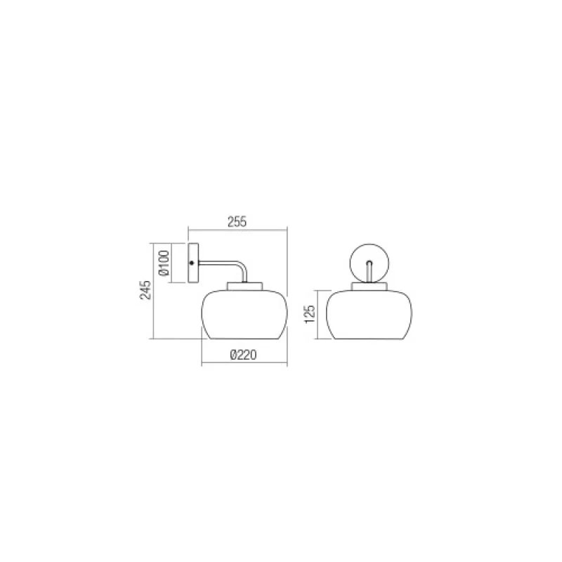 Croma 01-3064 – Smarter wall light in matt black, 1X42W, IP20