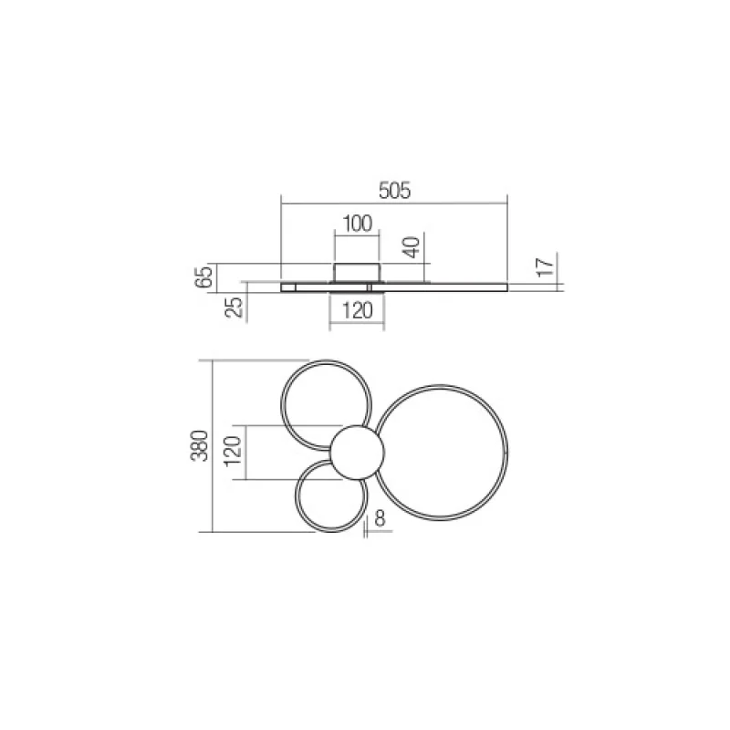 Atom 01-3105 – Smarter LED ceiling light in matt black, 20W, 3000K, IP20