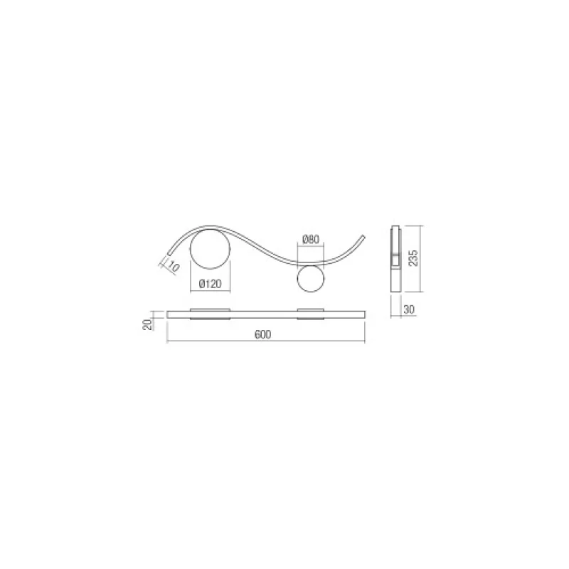 Wave 01-3109 – Smarter LED аплик в месинг, 9W, 3000K, IP20