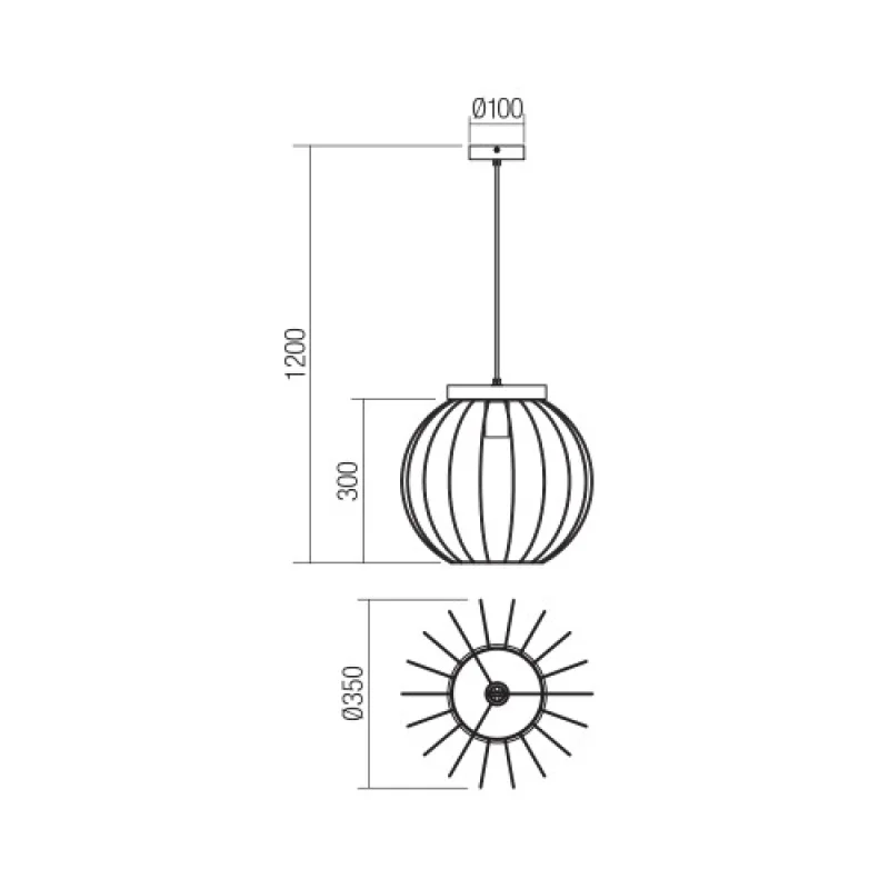 Trellis 01-3136 – Smarter pendant in matt black, 1X42W, IP20