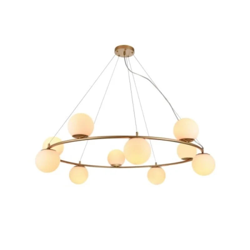 Pendant Lights Bowling 01-3161 – Smarter pendant in matt gold, 10X28W, IP20
