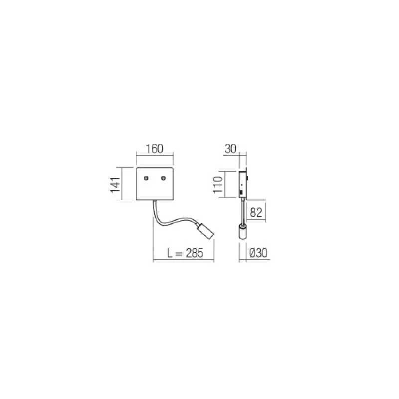 Moka 01-3210 – Smarter LED wall light with switch and USB in matt white, 6W, 3000K, IP20
