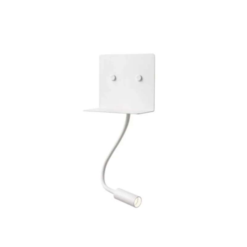 Wall Lights Moka 01-3210 – Smarter LED wall light with switch and USB in matt white, 6W, 3000K, IP20