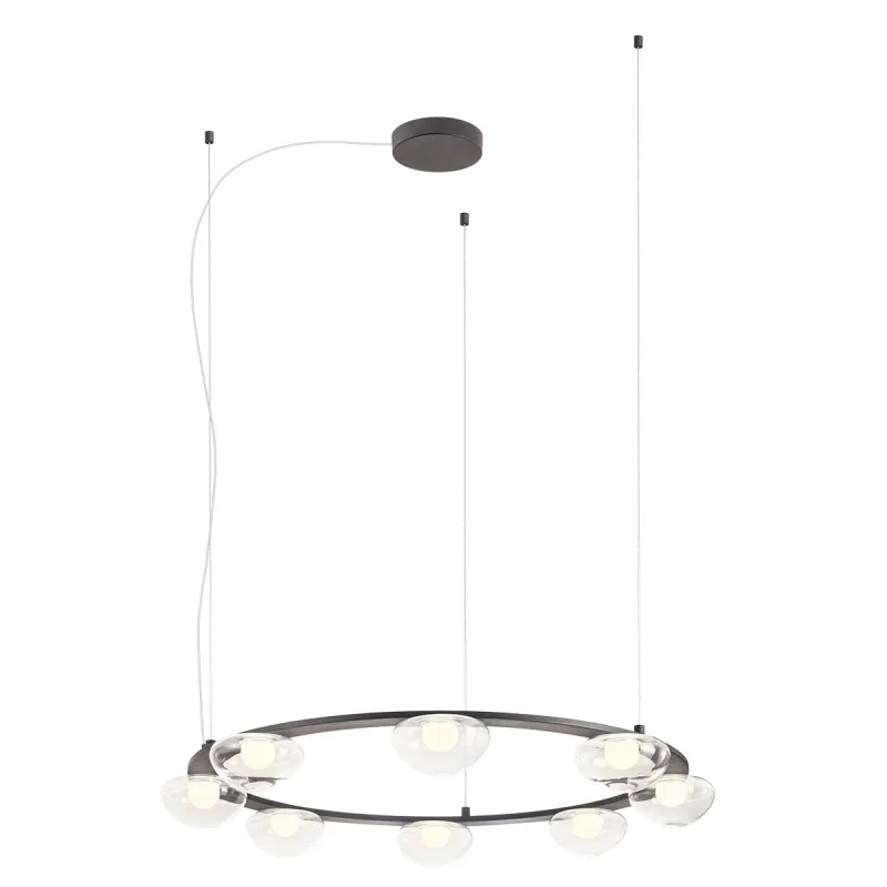 LED Pendants & Chandeliers Sinclair 01-3250 – REDO LED pendant in matt black, 49,6W, 3000K, IP21