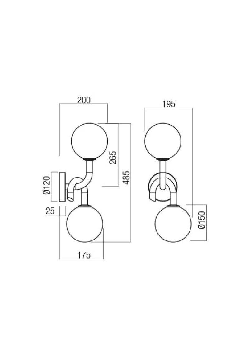 Confusio 01-3254 – REDO wall light in matt gold, 2X28W, IP20