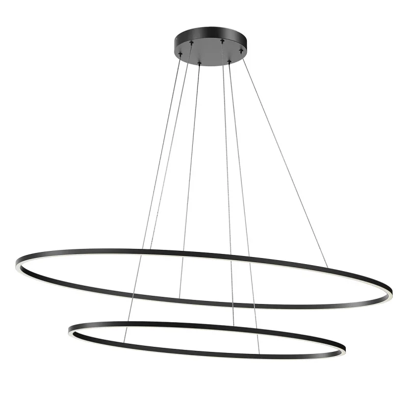 LED Pendants & Chandeliers Leo 01-3343 – REDO LED pendant in matt black, 108W, 4000K, IP20