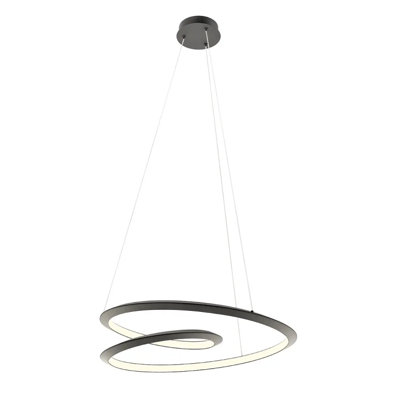 LED Pendants & Chandeliers Storm 01-3378 – REDO LED pendant in matt black, 60W, 6000K, IP20