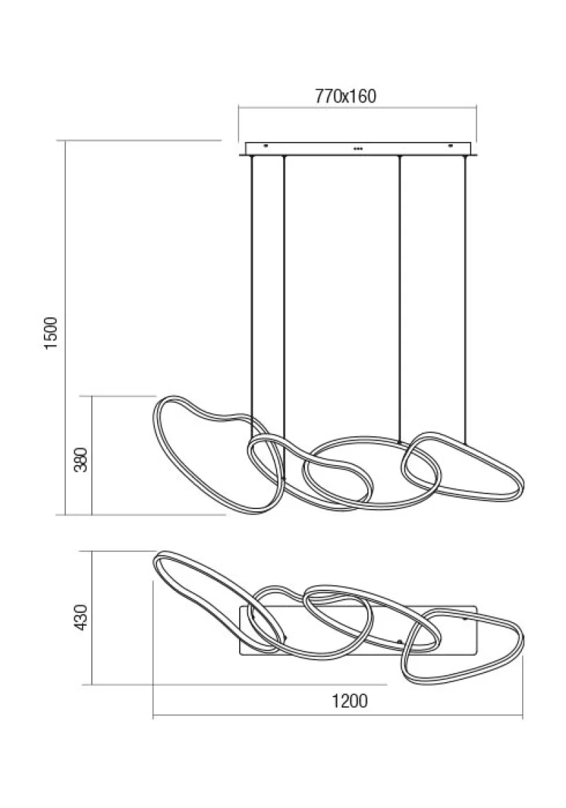 Bias 01-3389 – REDO LED pendant in matt gold, 90W, 6500K, IP20
