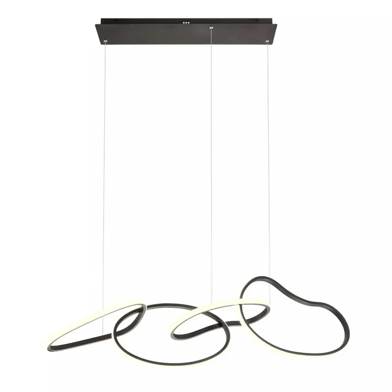 LED пендели и полилеи Bias 01-3390 – REDO LED пендел в матово черен, 90W, 6500K, IP20