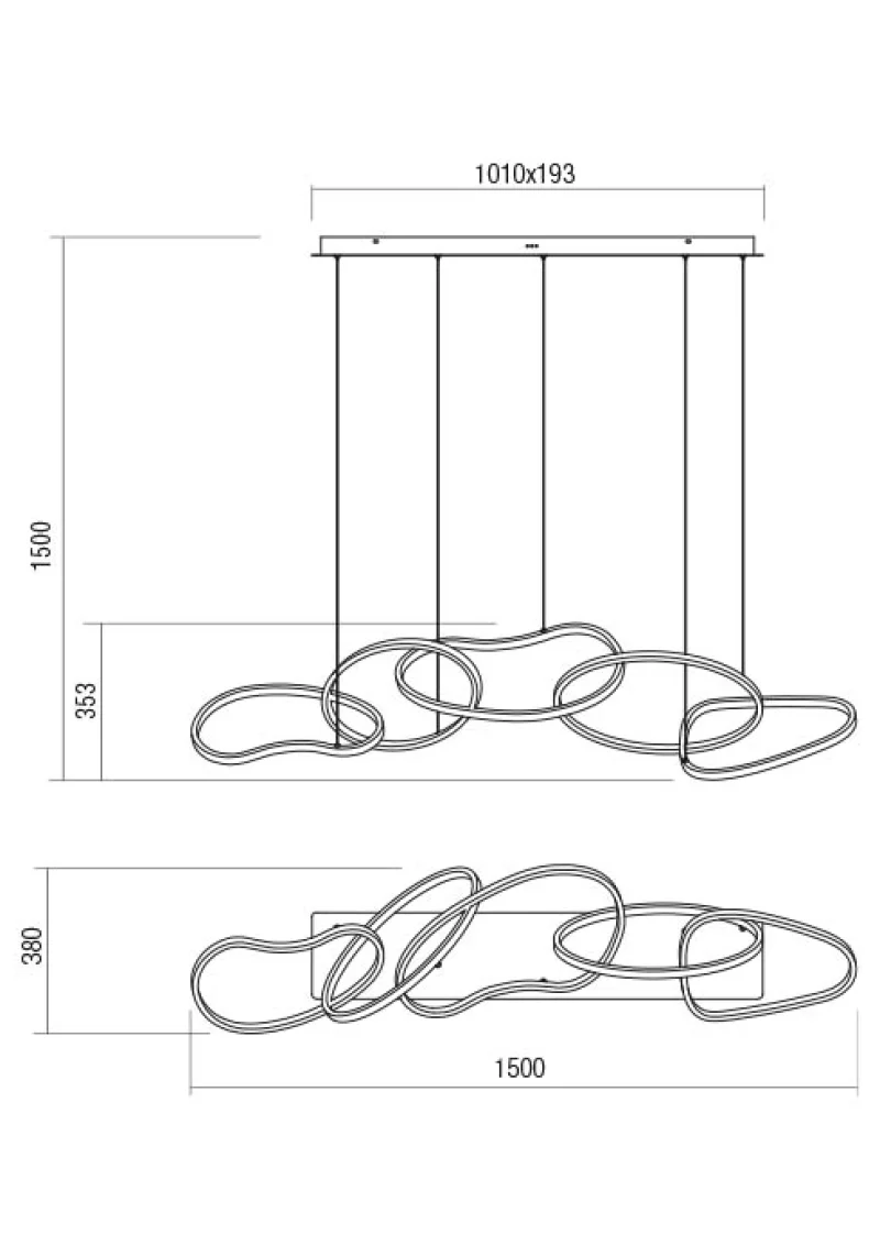 Bias 01-3392 – REDO LED pendant in matt gold, 120W, 6500K, IP20