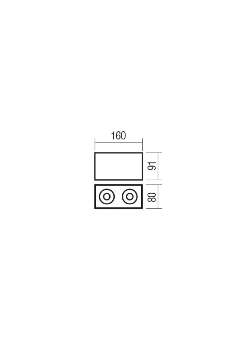 Corinth 01-3436 – REDO луна за външен монтаж в матово черен, 2X7W, IP20