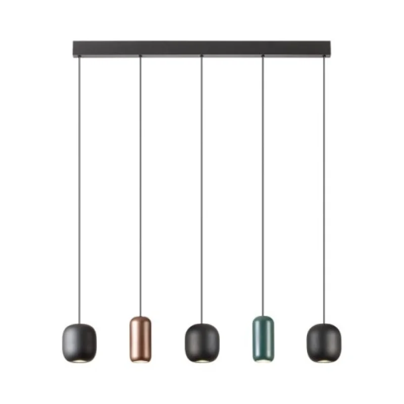 Pendant Lights Boom 01-3481 – Smarter pendant in matt black, 5x10W, IP20