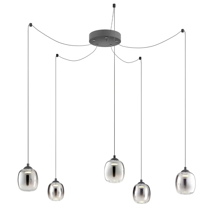 LED пендели и полилеи Khadi 01-3487 – REDO LED пендел в матово черен, 26W, 3000K, IP20