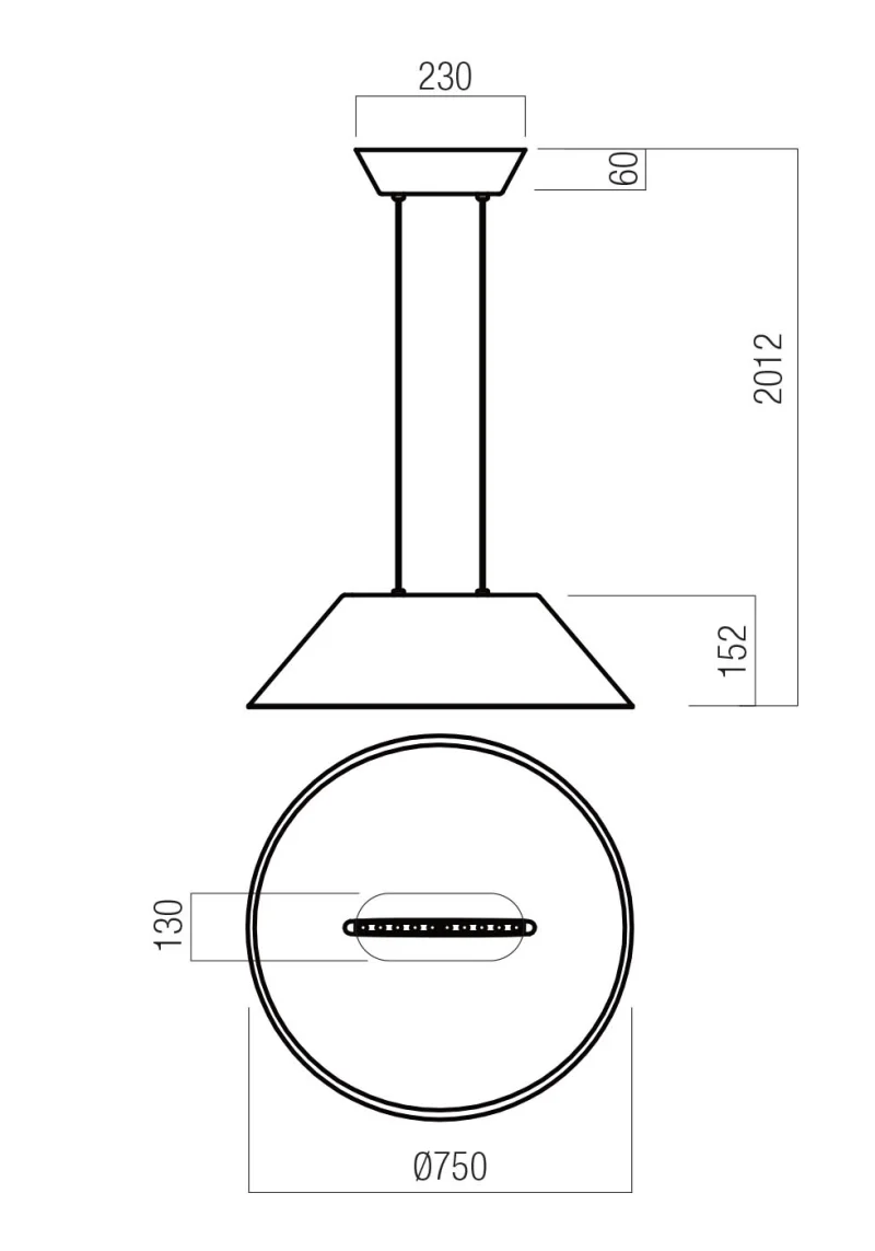 Akira 01-3527 – REDO LED pendant in dark grey, 12W, 3000K, IP20