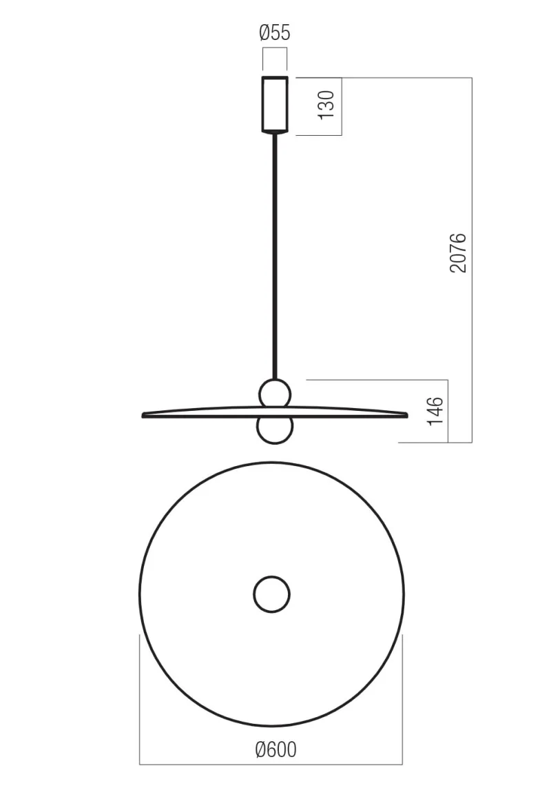 Nuwa 01-3536 – REDO LED пендел в тъмно сив, 7W, 3000K, IP20