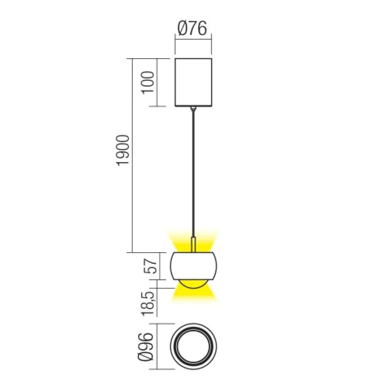 Aves 01-3549 – Smarter LED pendant in light grey, 12W, 3000K, IP20