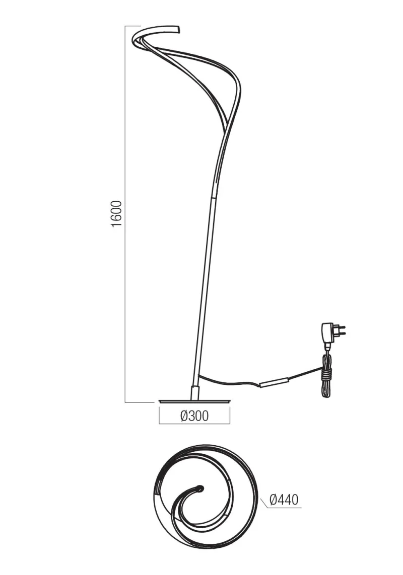 Tempest 01-3607 – REDO LED лампион в матово златист, 30W, 3000K, IP20