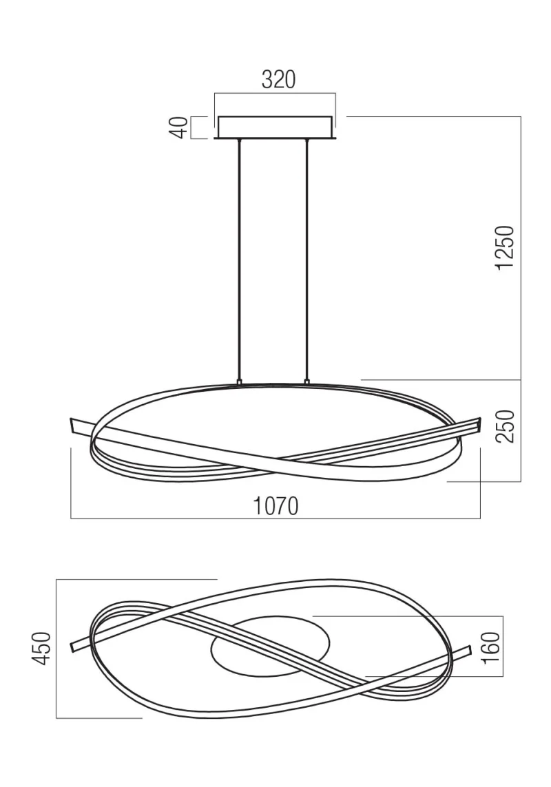 Impuls 01-3616 – REDO LED pendant in matt gold, 38W, 3000K, IP20