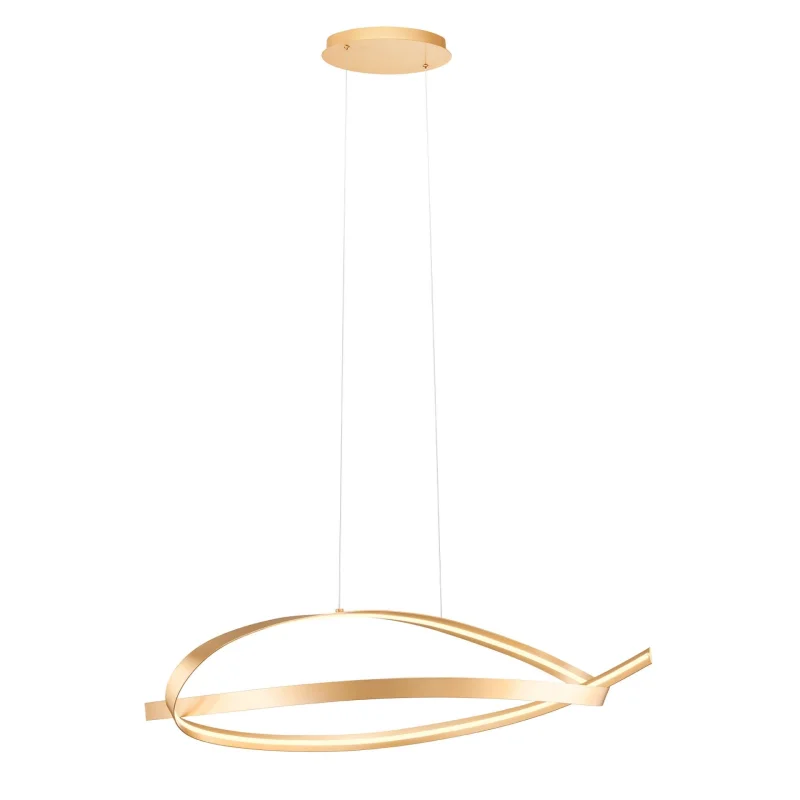 LED Pendants & Chandeliers Impuls 01-3616 – REDO LED pendant in matt gold, 38W, 3000K, IP20