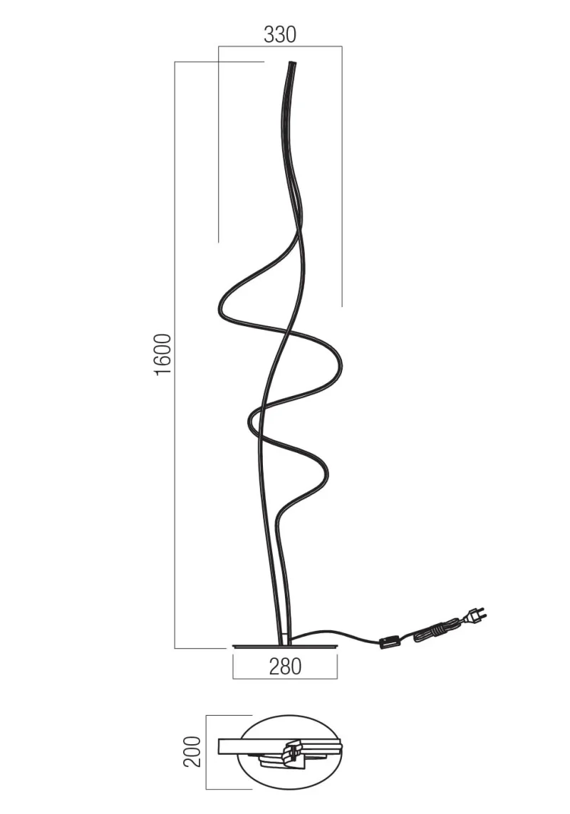 Impuls 01-3626 – REDO LED floor lamp in matt black, 36W, 3000K, IP20