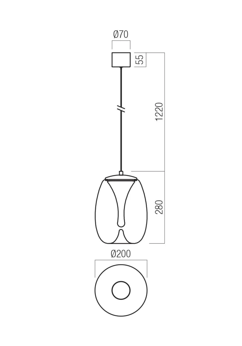 Drop 01-3628 – REDO LED пендел в матово черен, 8W, 3000K, IP20