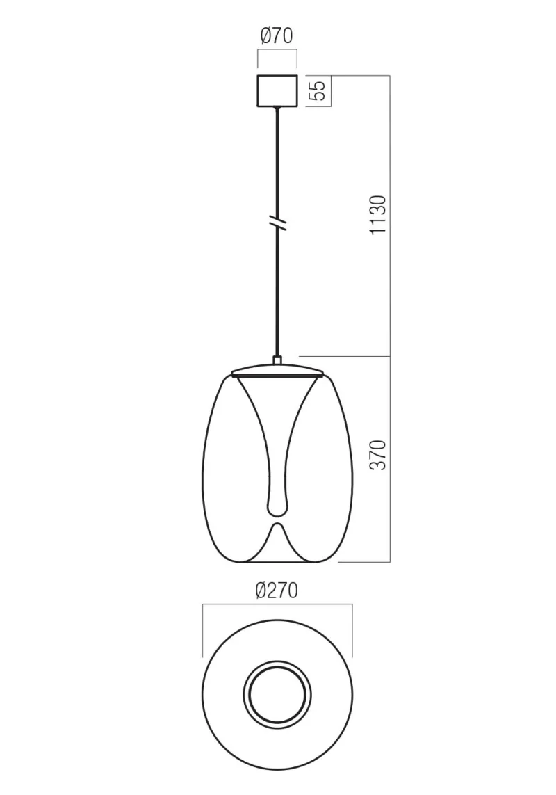 Drop 01-3630 – REDO LED pendant in matt black, 15W, 3000K, IP20