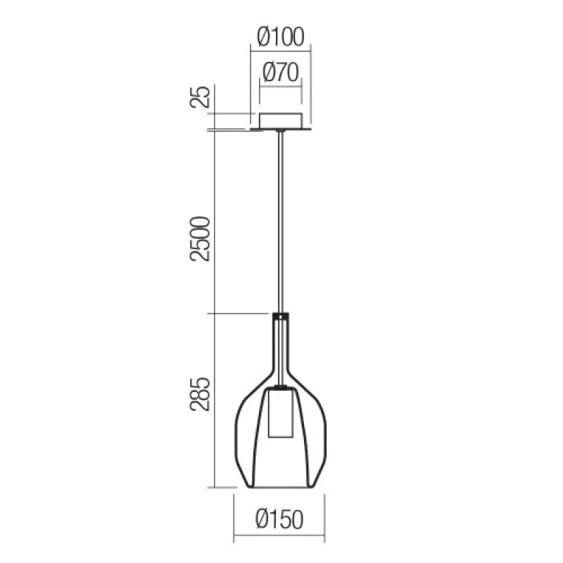 Tresor D150 01-3631 – Smarter pendant in chrome, 1x42W, IP20