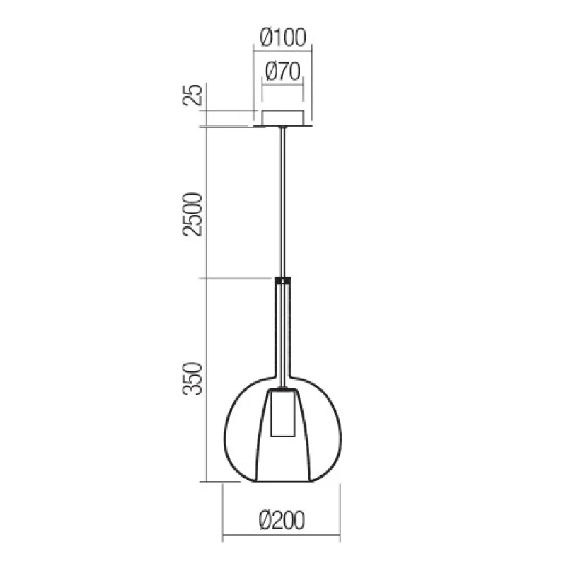 Tresor D200 01-3639 – Smarter пендел в хром, 1x42W, IP20