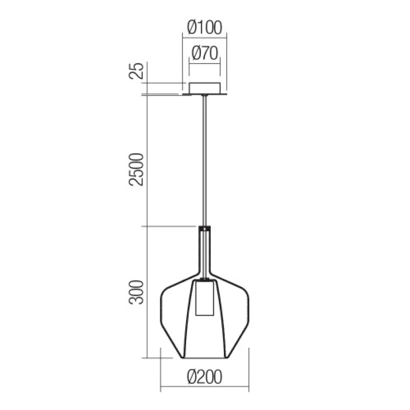 Tresor D200 01-3647 – Smarter пендел в хром, 1x42W, IP20