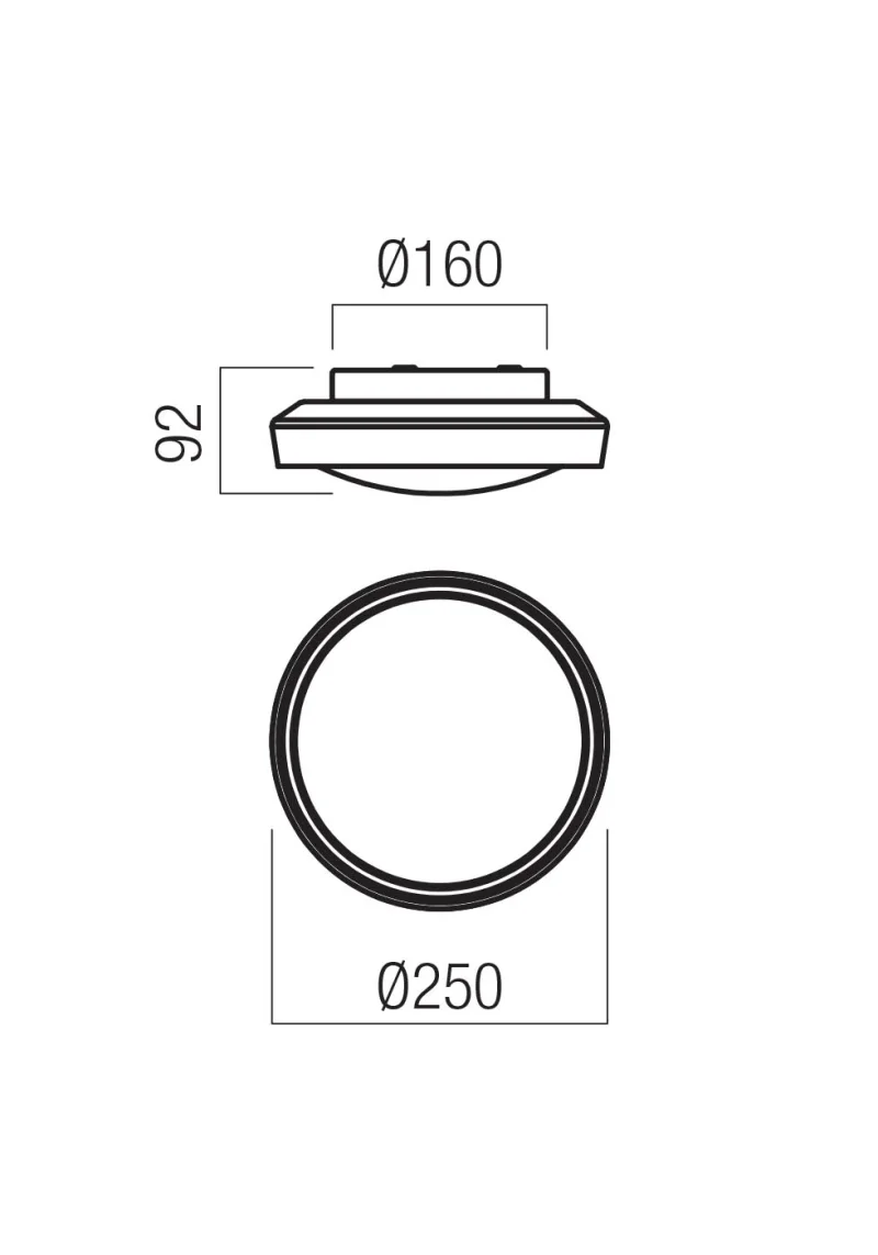 Arca 01-3795 – REDO LED ceiling light for bathroom in matt white, 12W, 3000K, IP44