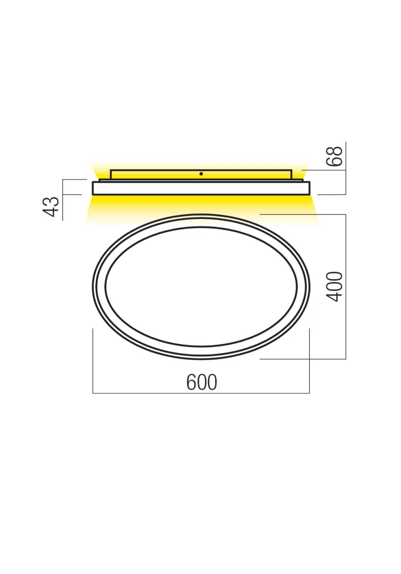 Nobu 01-3808 – REDO LED плафон в матово черен, 60W, 3000K, IP20