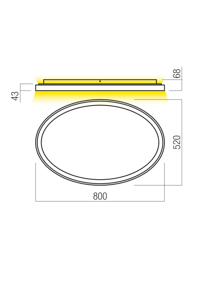 Nobu 01-3810 – REDO LED ceiling light in matt gold, 80W, 3000K, IP20