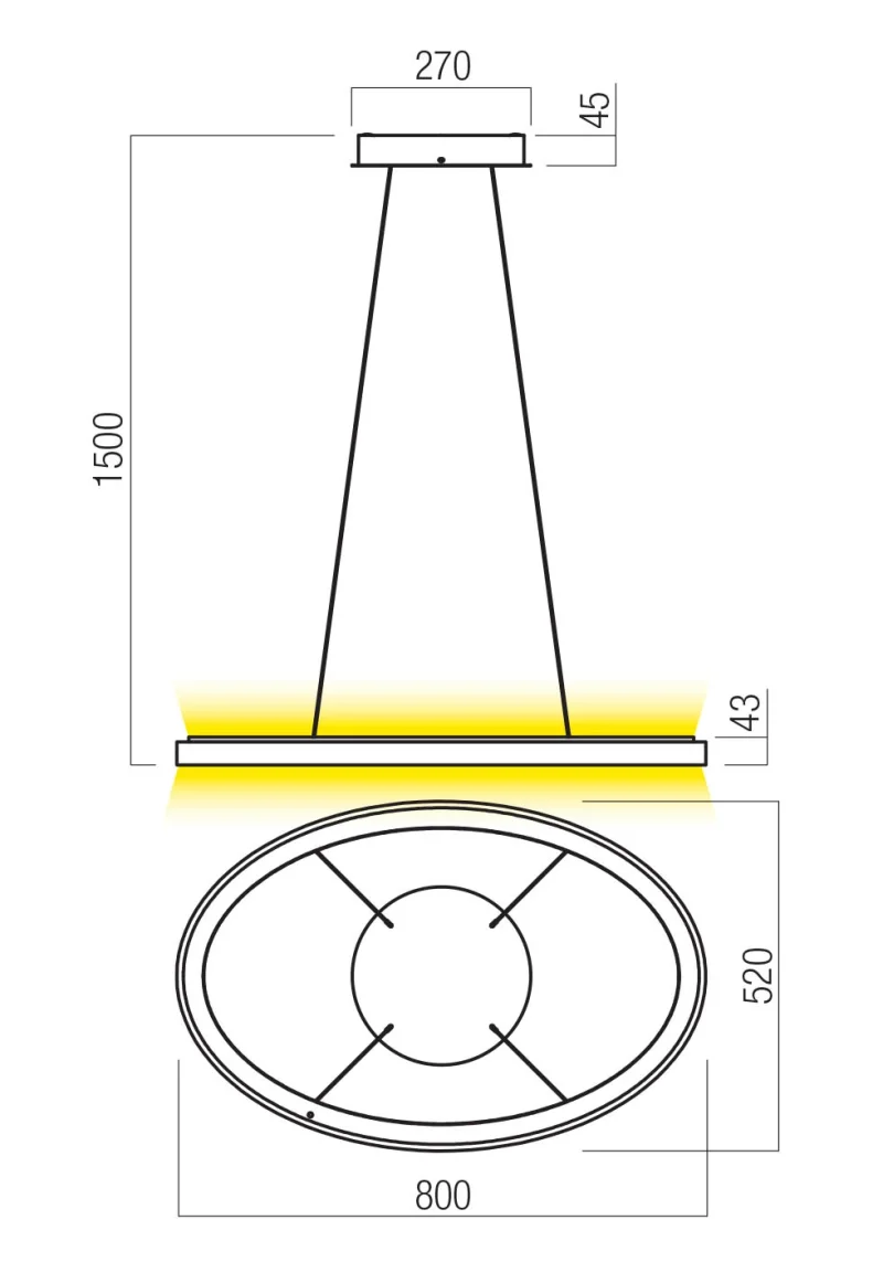 Nobu 01-3813 – REDO LED пендел в матово златист, 80W, 3000K, IP20