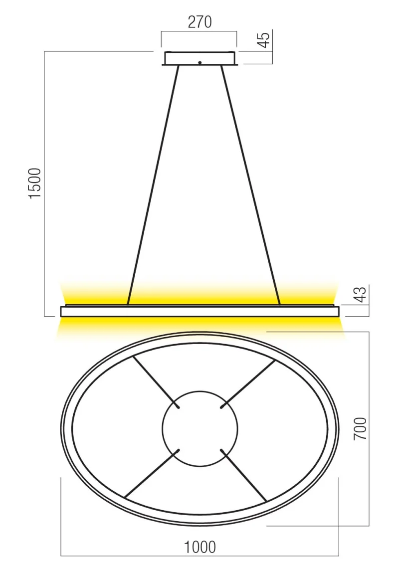 Nobu 01-3817 – REDO LED пендел в матово черен, 100W, 3000K, IP20