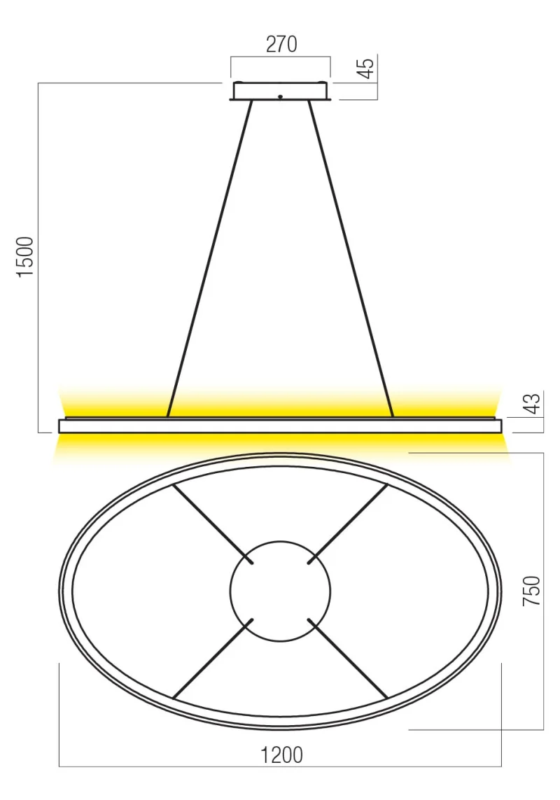 Nobu 01-3818 – REDO LED pendant in matt white, 120W, 3000K, IP20
