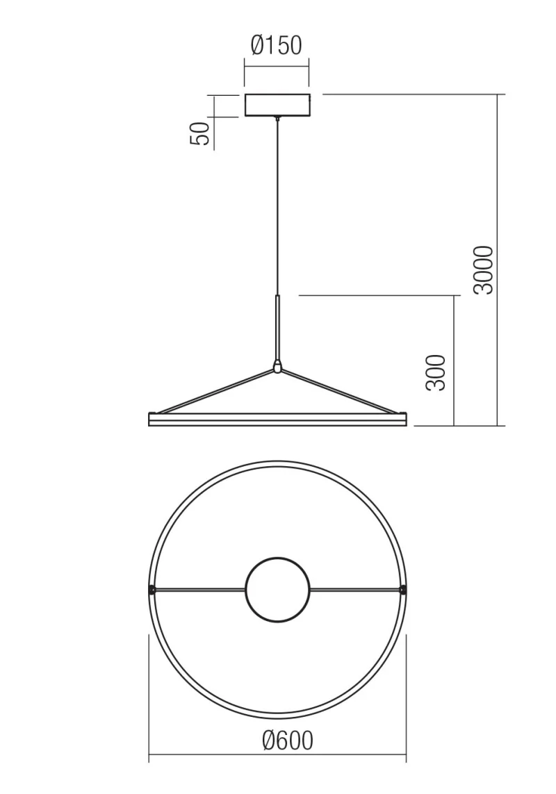 Orbit 01-3838 – REDO LED пендел в матово черен, 39W, 3000K, IP20