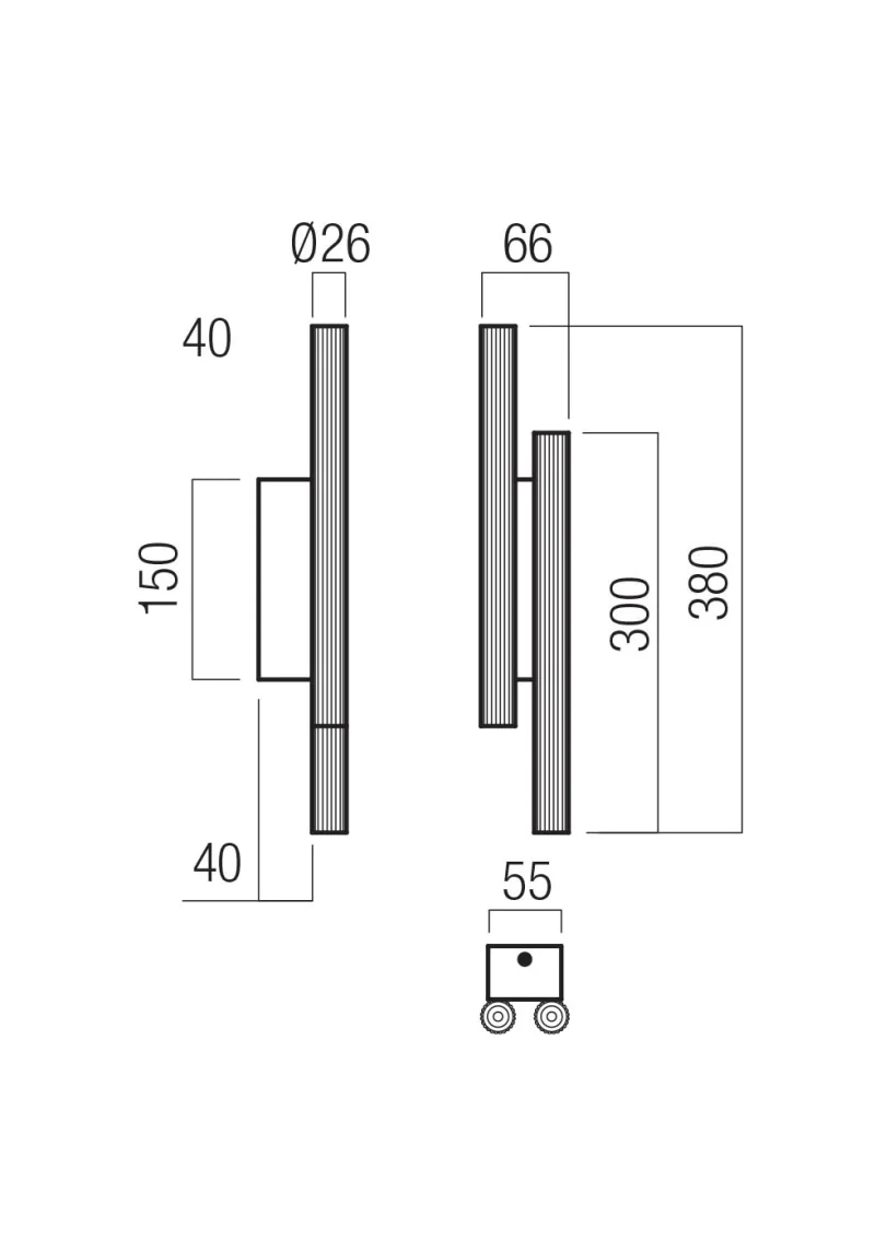 Nikos 01-3851 – REDO LED аплик в матово черен, 4x4W, 3000K, IP20