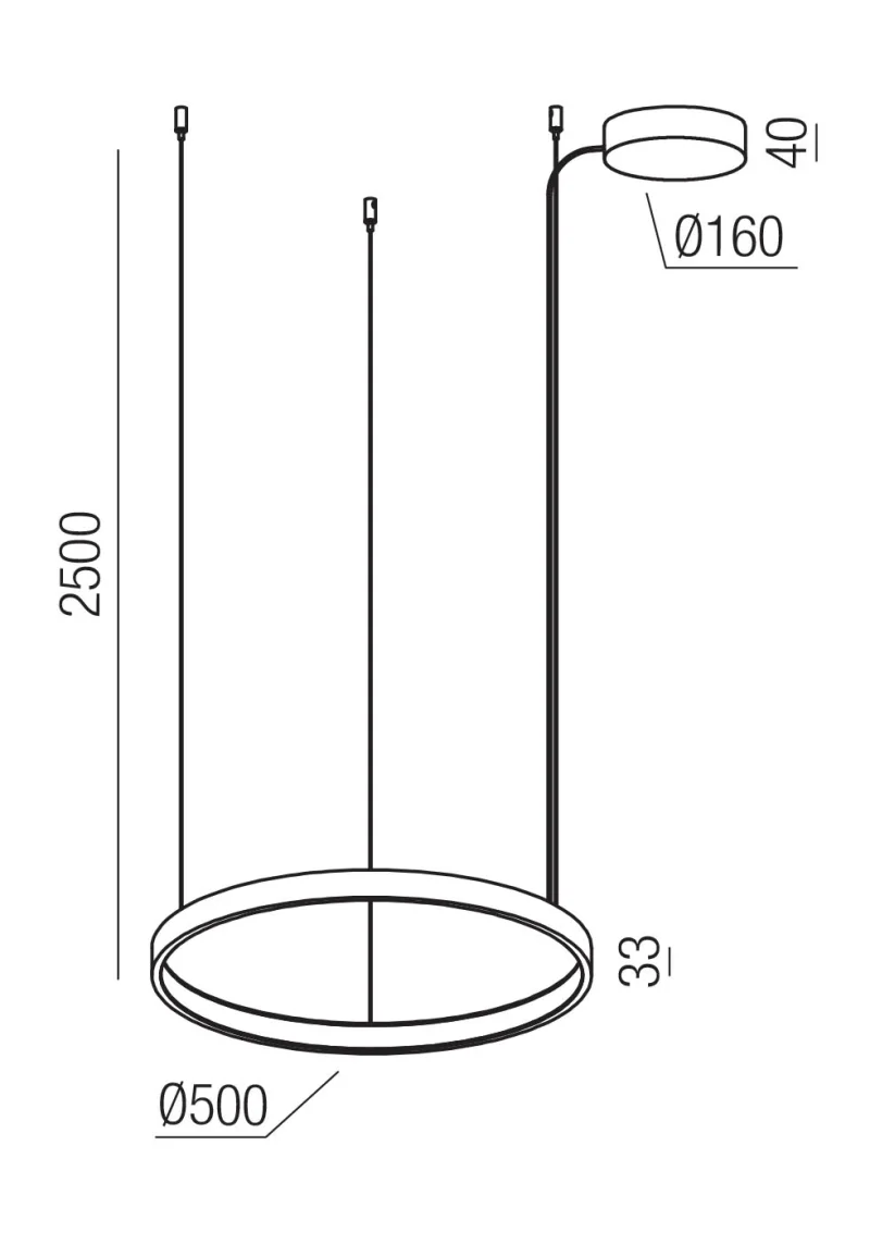 Csrd160bk 01-3869 – REDO LED пендел в матово черен, 40W, 2700K, IP20