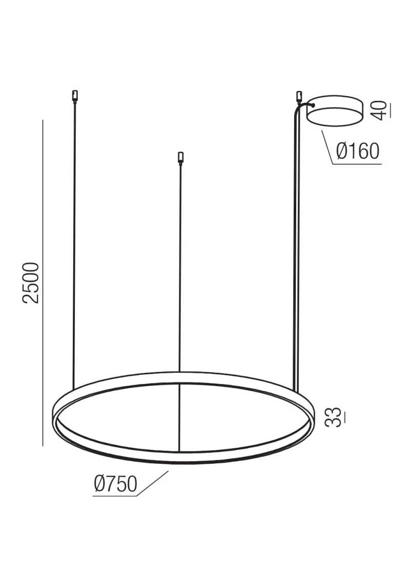 Csrd160bk 01-3873 – REDO LED пендел в матово черен, 58W, 2700K, IP20