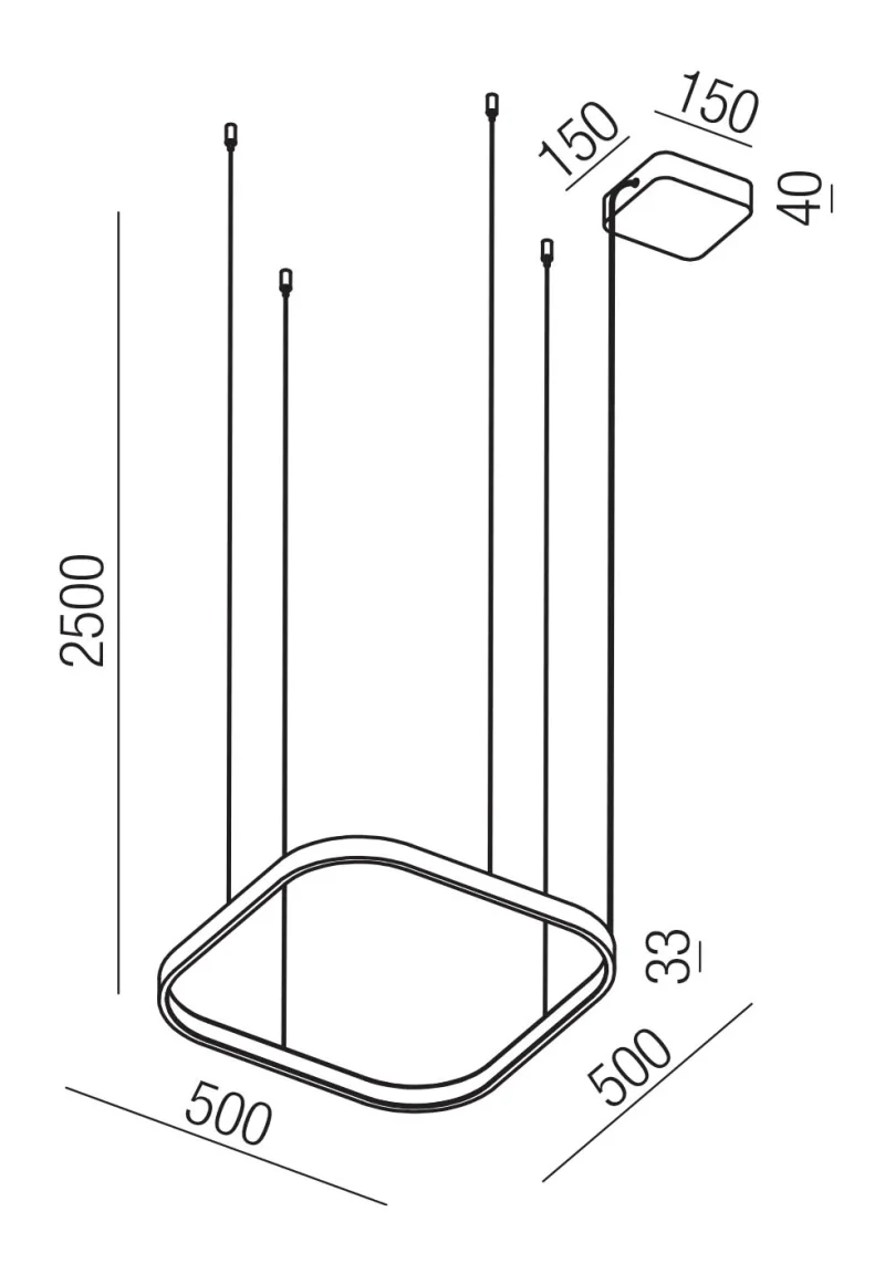 Cssq150bk 01-3893 – REDO LED пендел в матово черен, 40W, 2700K, IP20