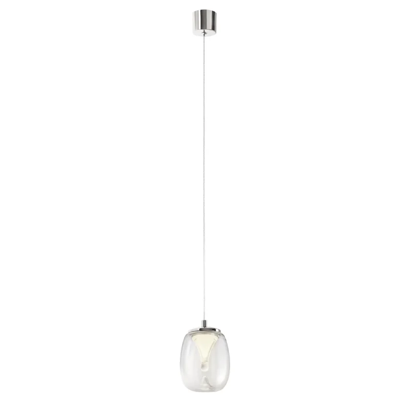 LED Pendants & Chandeliers Drop 01-3925 – REDO LED pendant in chrome, 6W, 3000K, IP20