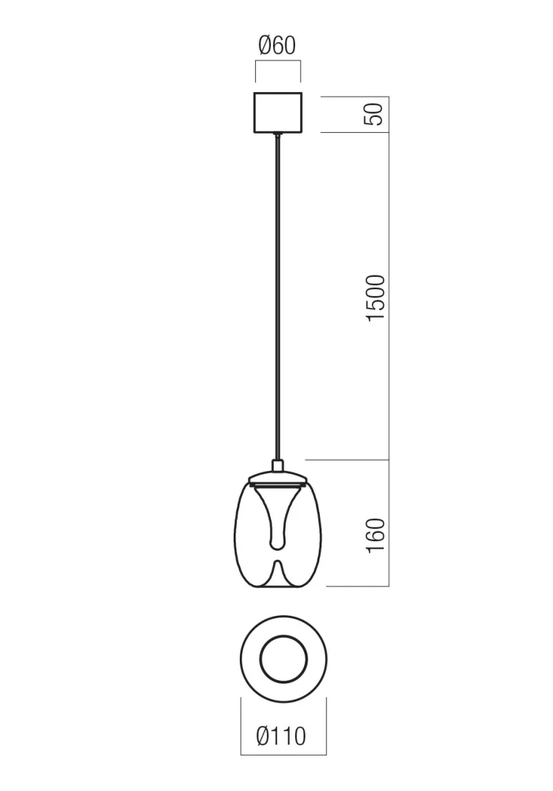 Drop 01-3926 – REDO LED pendant in matt black, 6W, 3000K, IP20