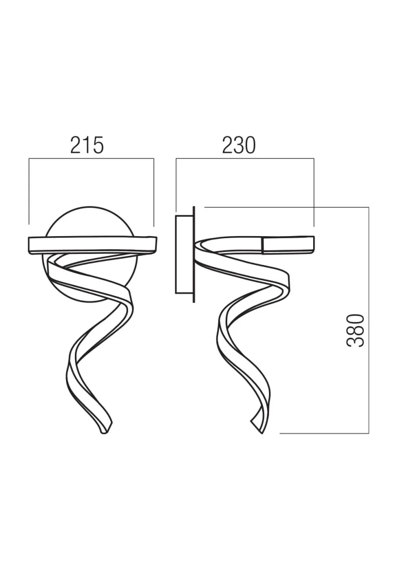 Scroll 01-4005 – REDO LED аплик в матов бронз, 15W, 3000K, IP20