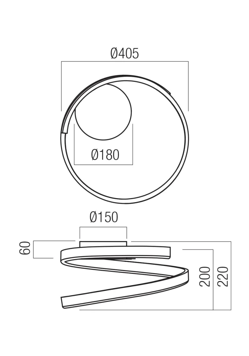 Scroll 01-4007 – REDO LED ceiling light in matt white, 27W, 3000K, IP20