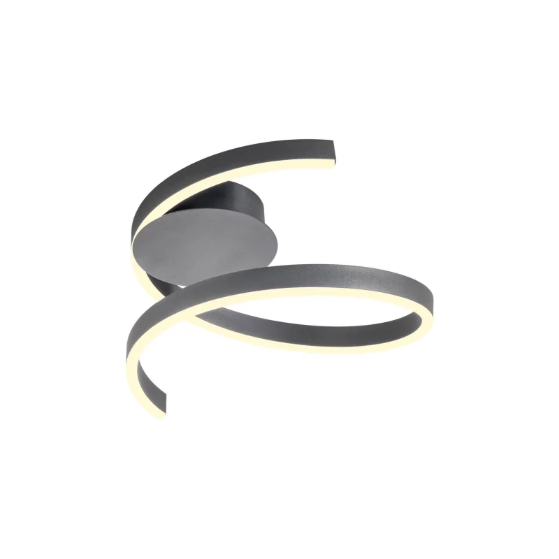 LED Ceiling Lights Scroll 01-4009 – REDO LED ceiling light in matt black, 27W, 3000K, IP20