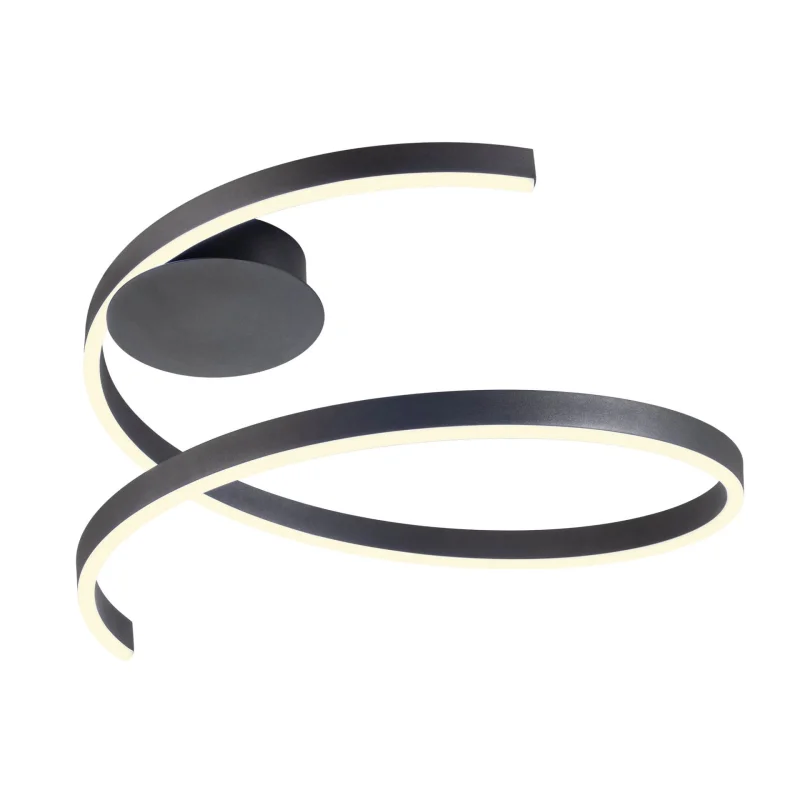 LED Ceiling Lights Scroll 01-4012 – REDO LED ceiling light in matt black, 38W, 3000K, IP20