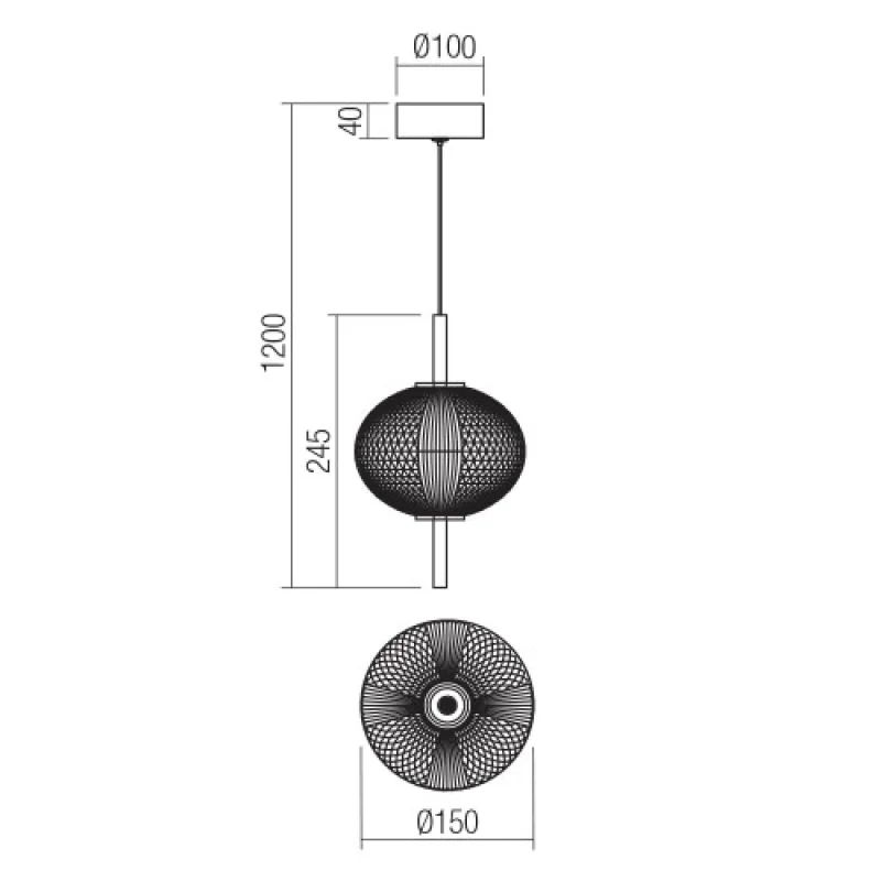 Ventura Su 01-4023 – Smarter LED пендел в матово черен, 6W, 3000K, IP20