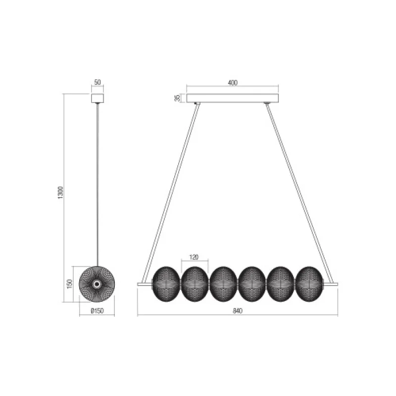 Ventura Su 01-4026 – Smarter LED пендел в матово черен, 36W, 3000K, IP20